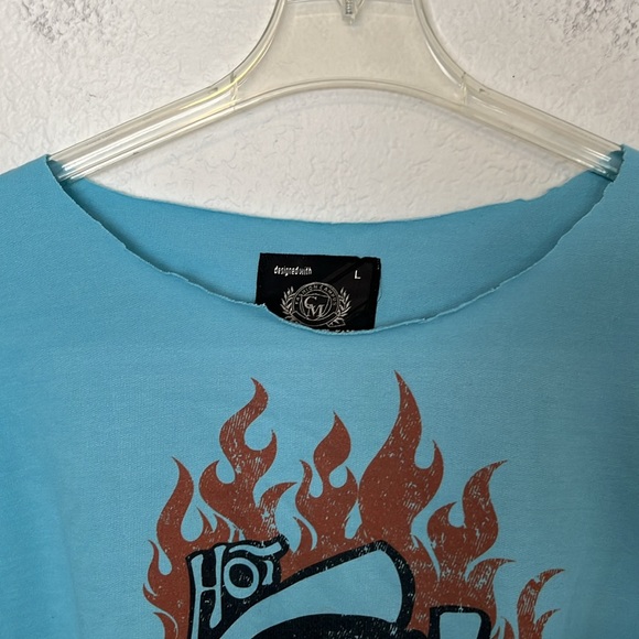 🩵🌊OVERSIZED OCEANSIDE BEACH SWEATSHIRT TURQUOISE BLUE SZ L NWOT EXCELLENT COND - Picture 7 of 7